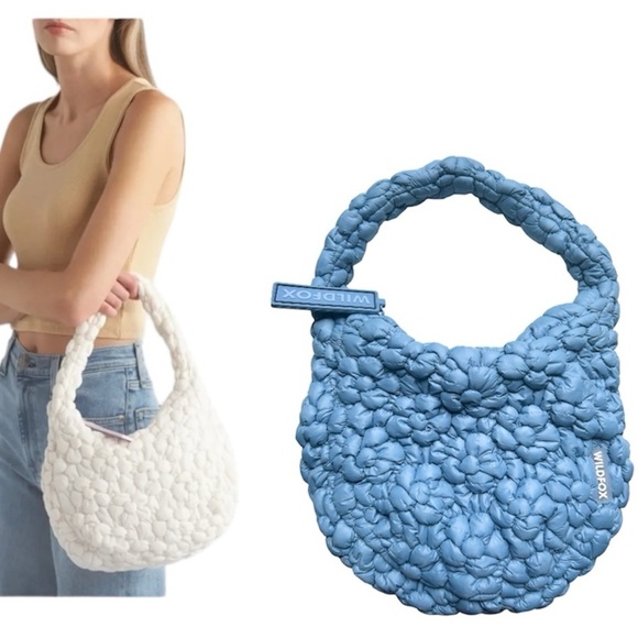 Wildfox Handbags - Wildfox Cloud Quilt Hobo Bag blue cloud mini shoulder bag